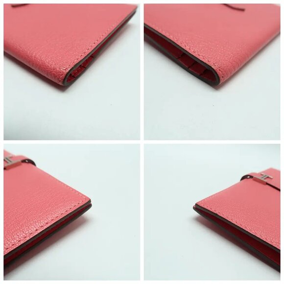 HERMES Bearn Pink Leather Wallet 936-041625 - Picture 7 of 12